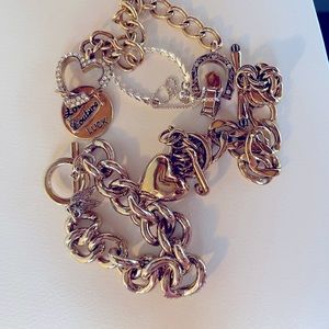 Lot of 4 Juicy Couture Bracelets and I Silver Heart Ankle.
